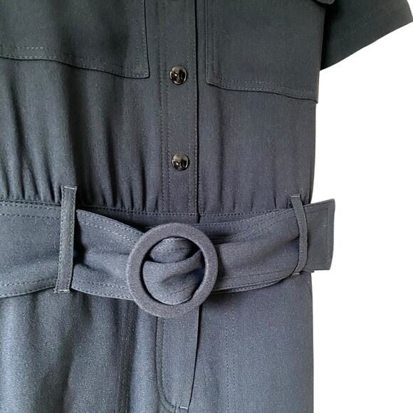 Sezane Manhatt Navy Blue Belted Jumpsuit size 36 US 4 - Picture 5 of 8
